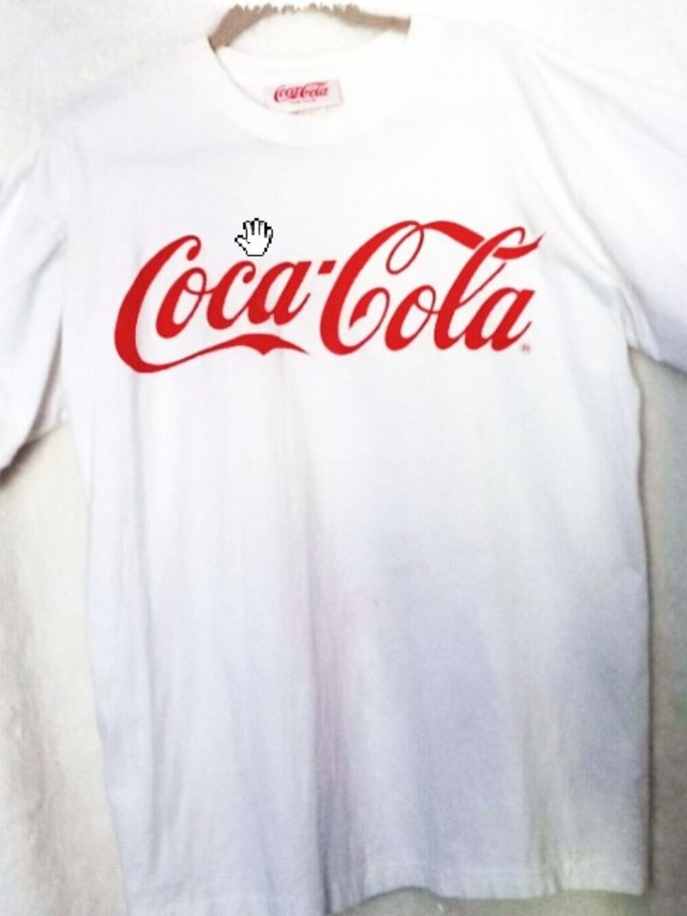 Coca Cola T-Shirt size Large 90's Red Appliqued spell out Letters